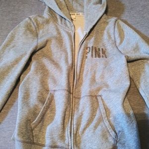 Victoria secret pink zip up hoodie size medium